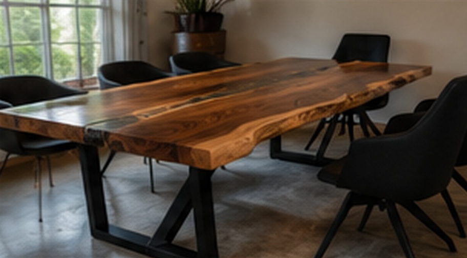 Finished dining table