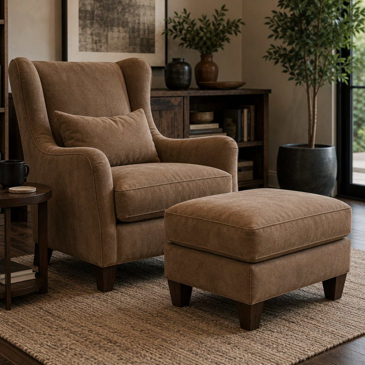 Leather sofa detail