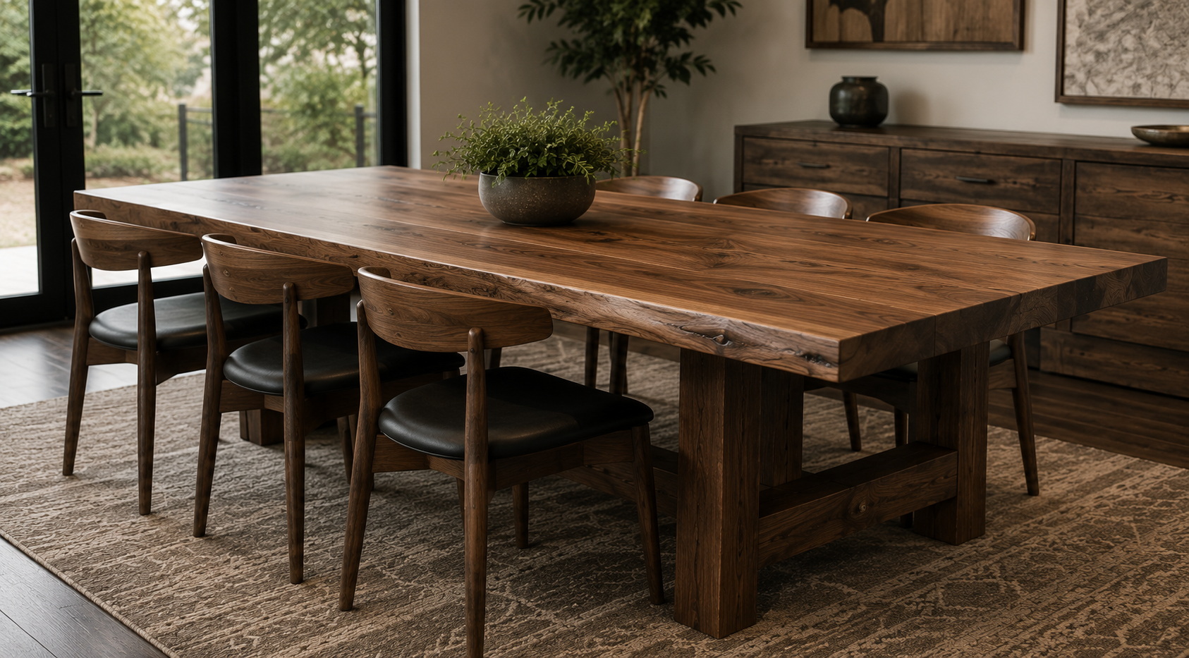 Custom live edge table beauty shot